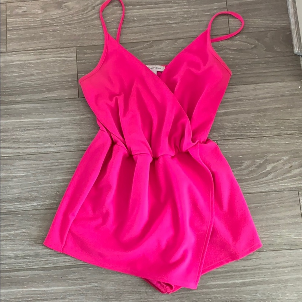 Neon pink romper